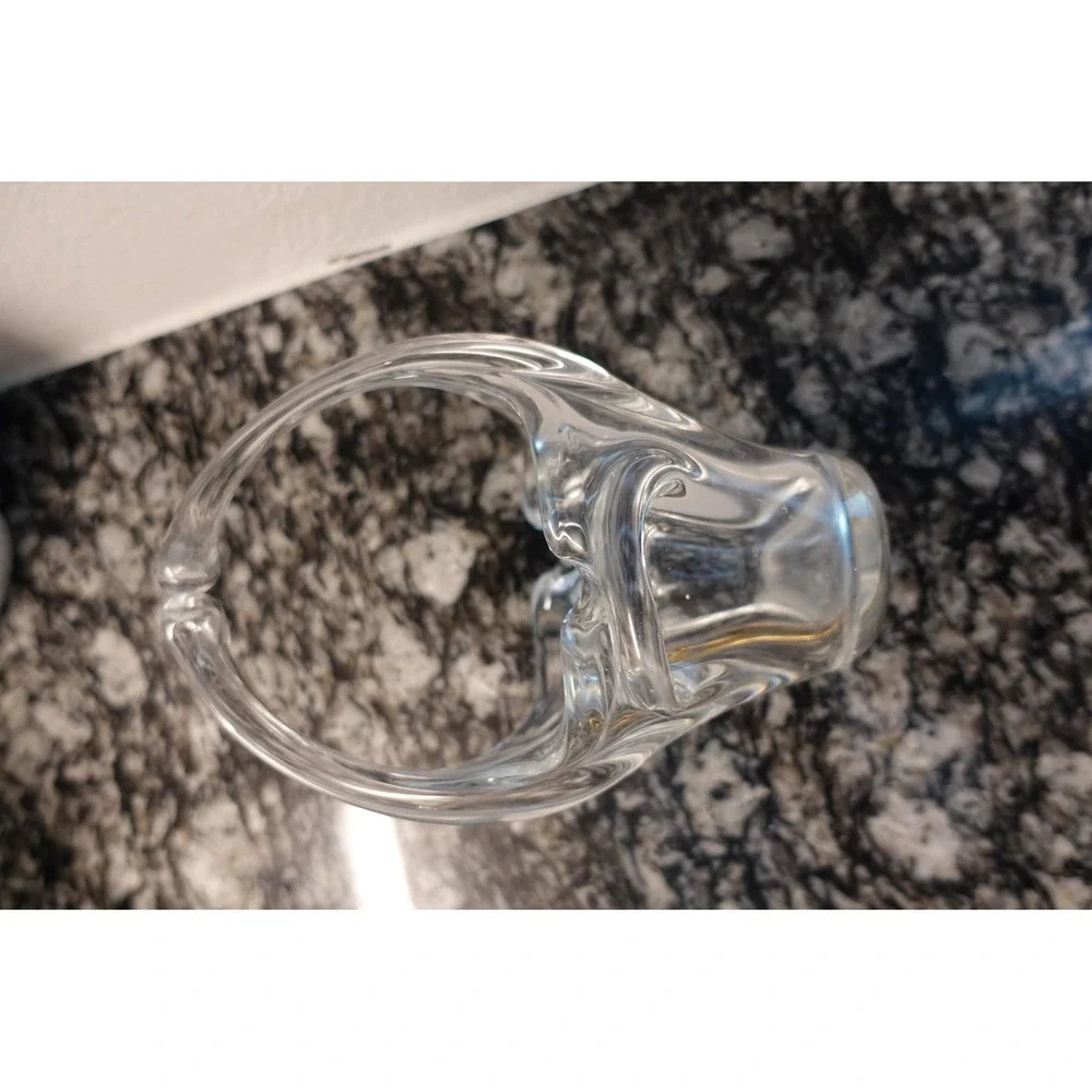 Clear Glass Small Basket With‎ Handle Candy Dish Trinket Holder Centerpiece